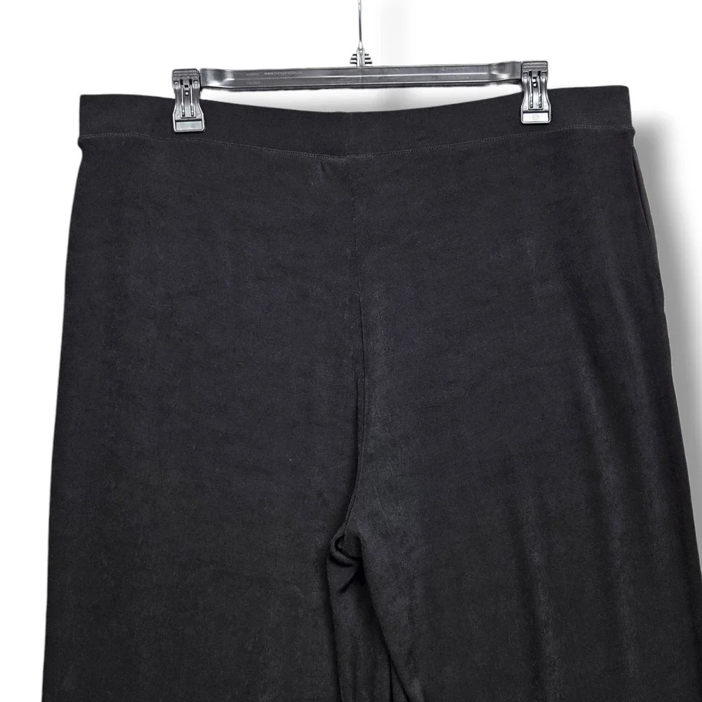 Chicos Travelers Wide Leg Pocket Pants Womens XL Black High Rise